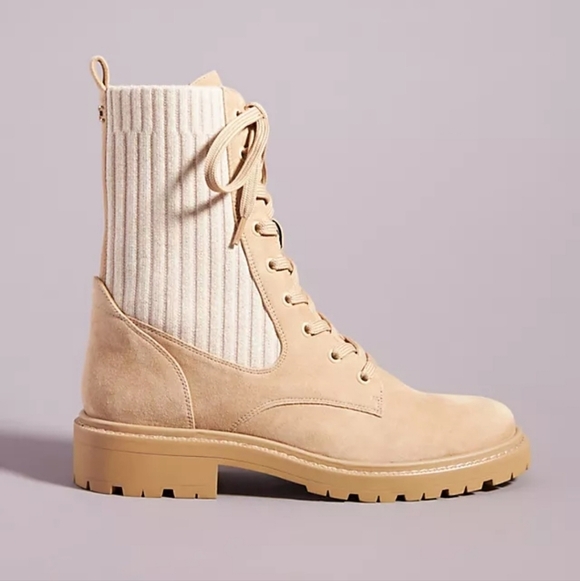 Sam Edelman Shoes - Sam Edelman Suede Boots Womens Lydell Lace Up Ankle Combat Boot In Khaki Brown